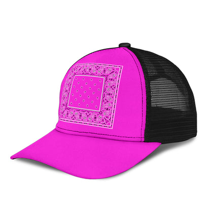 Abruptly Pink Bandana Simple Mesh Back Cap
