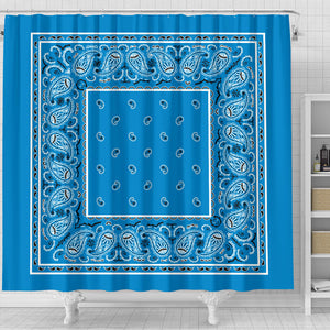 blue shower curtains