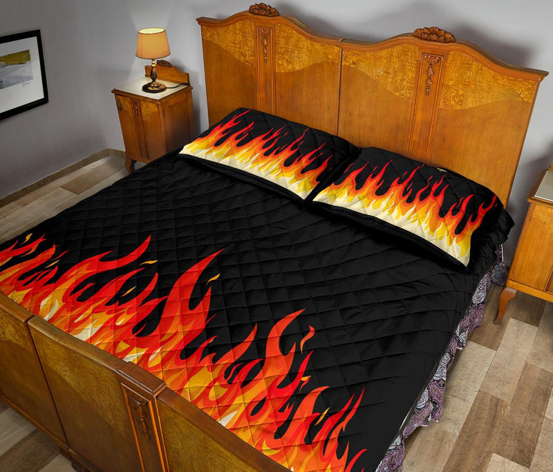 Queen Flame Bandana Bed Quilts with Shams