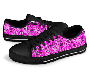 Canvas Low Top Sneakers - Bandana Style Abruptly Pink