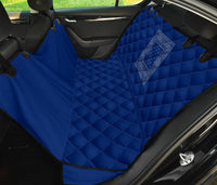 blue and gray bandana pet seat cover