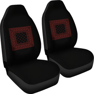 Black and Red Bandana Car Seat Covers - Minimal