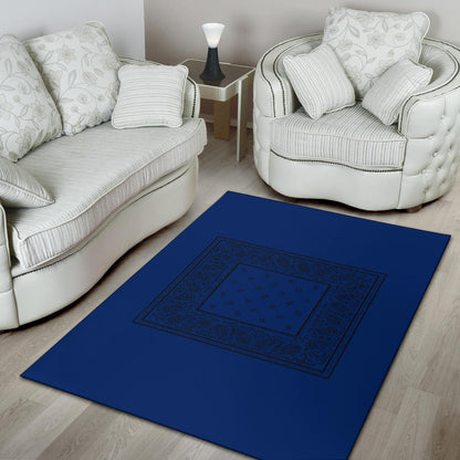 Blue and Black Bandana Area Rugs - Minimal
