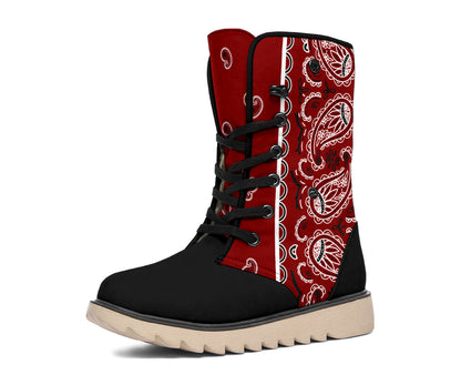 Maroon Bandana Women's Winter Boots