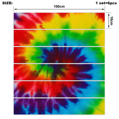 Retro Tie Dye Spiral Bandana Stair Stickers 6 Steps