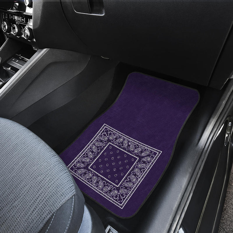 Dual Royal Purple Bandana Car Mats - Minimal