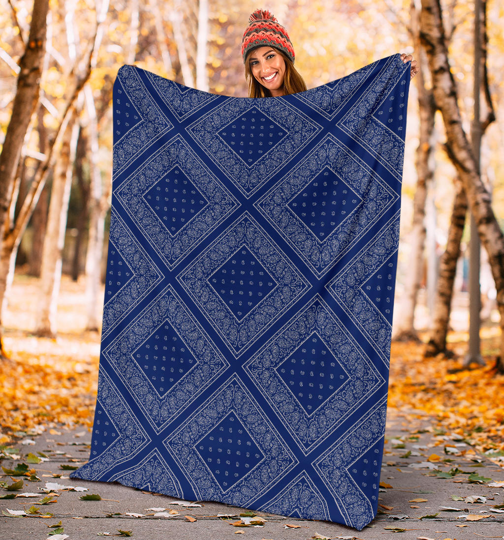 Blue Gray Bandana Blanket