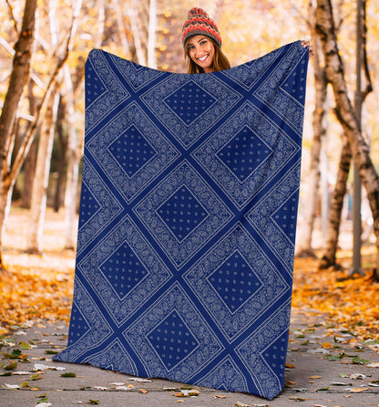 Blue Gray Bandana Blanket