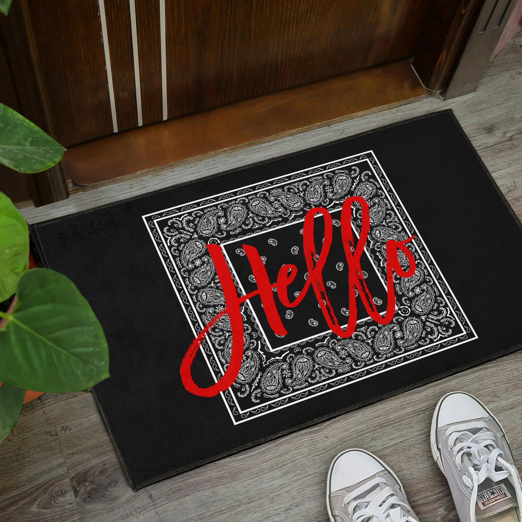 Black Bandana Door Mats