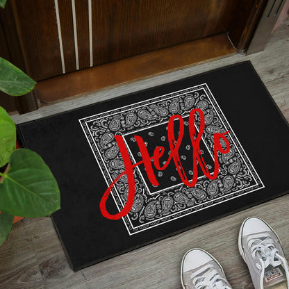 Black Bandana Door Mats