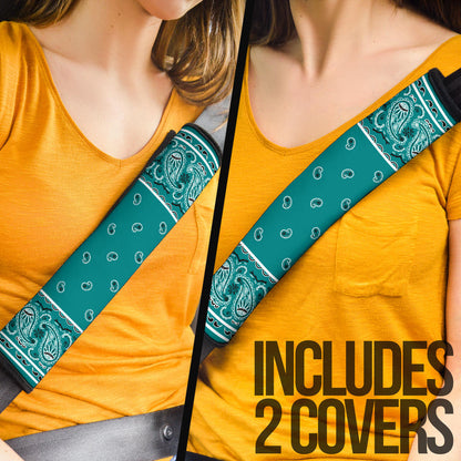 Teal Bandana Seat Belt Covers - 3 Styles