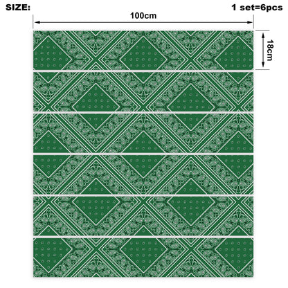 Classic Green Bandana Stair Stickers 6 Steps