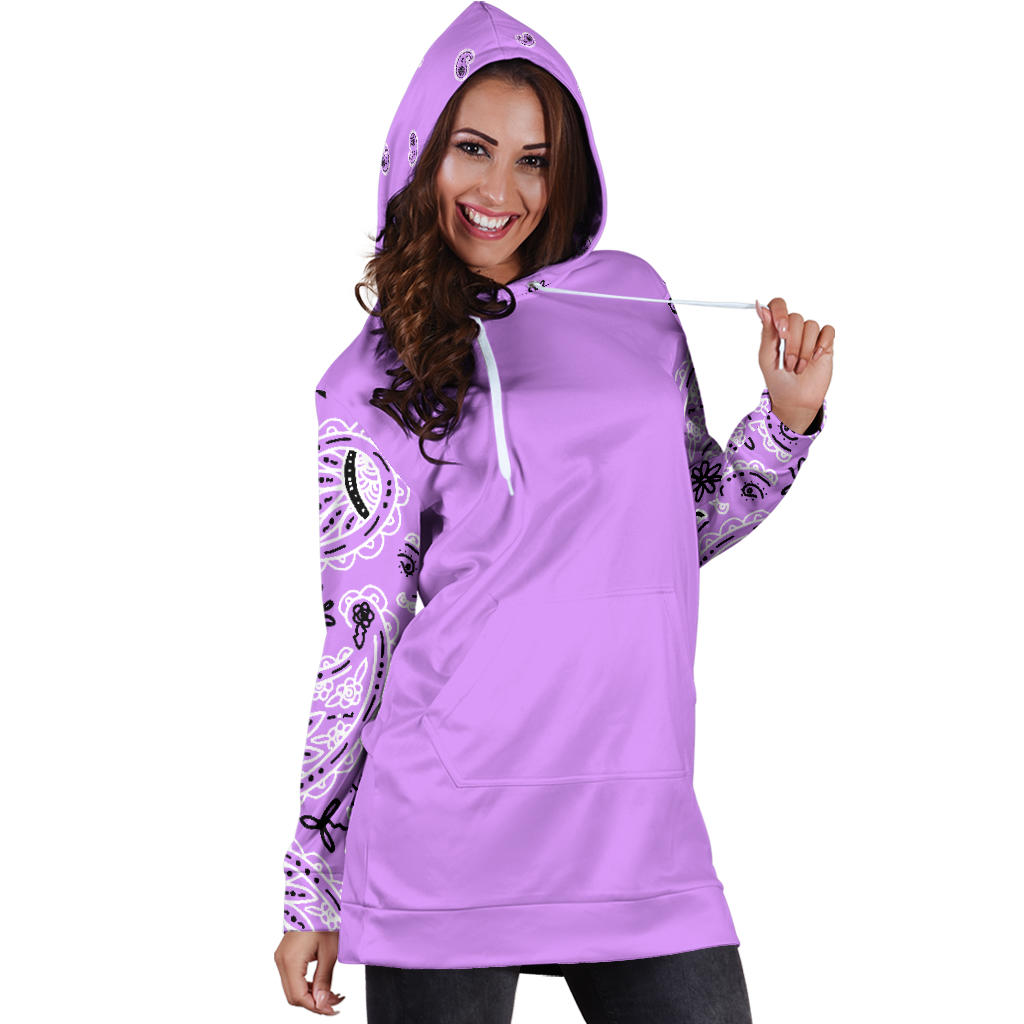 Lilac Purple Bandana Hoodie Dresses