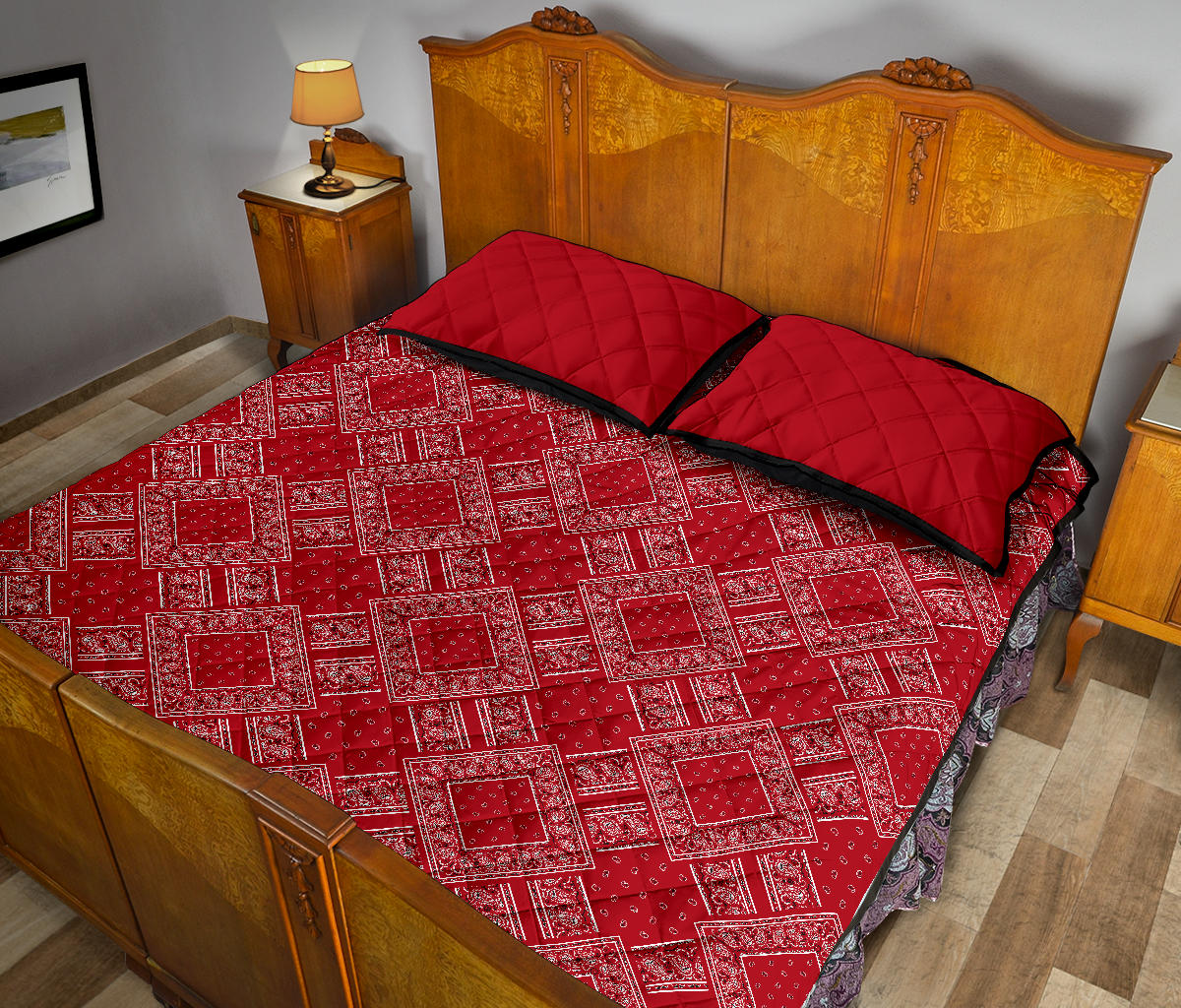 Quilt Set - Classic Red Bandana DB Quilt w/Shams