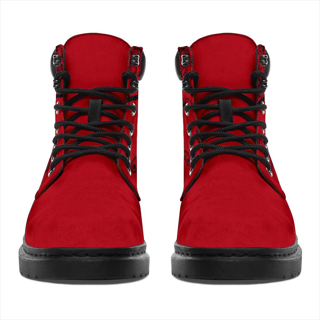 Red and Black Bandana All Season Boots