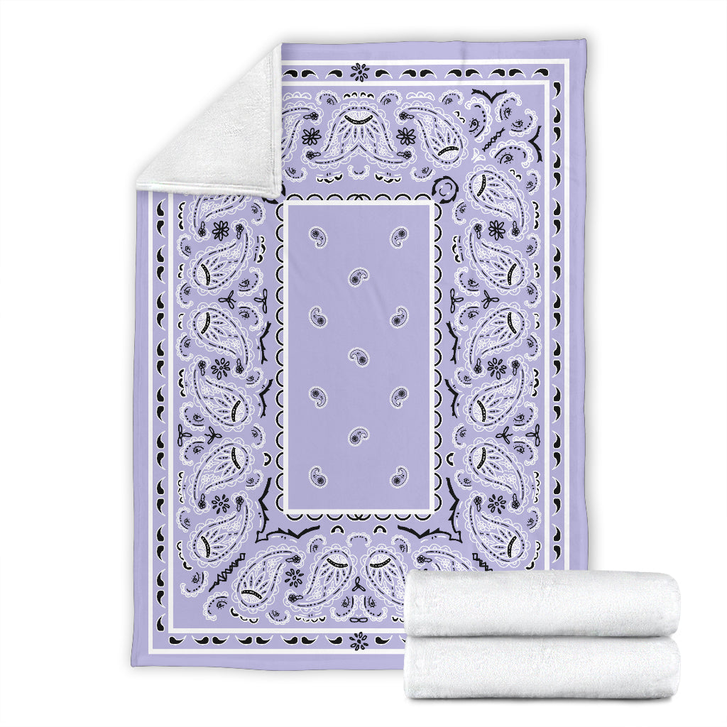 Lavender Bandana Fleece Throw Blanket