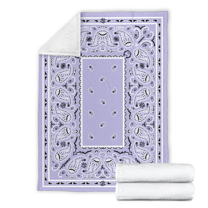 Lavender Bandana Fleece Throw Blanket
