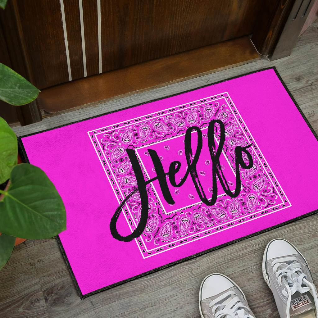 Abruptly Pink Bandana Door Mats