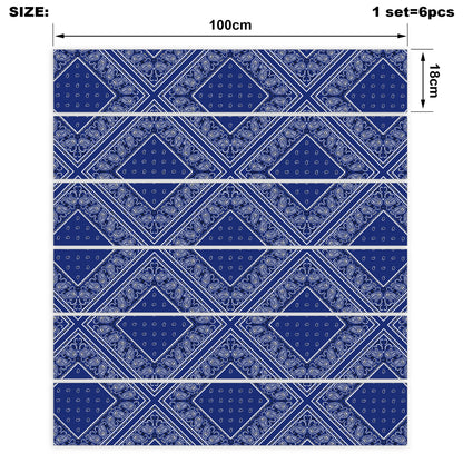 Royal Blue Bandana Stair Stickers 6 Steps