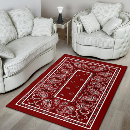 Maroon Bandana Area Rugs - Fitted