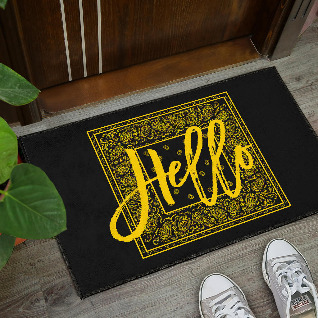 Black Gold Bandana Door Mats
