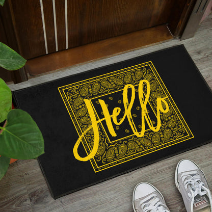 Black Gold Bandana Door Mats