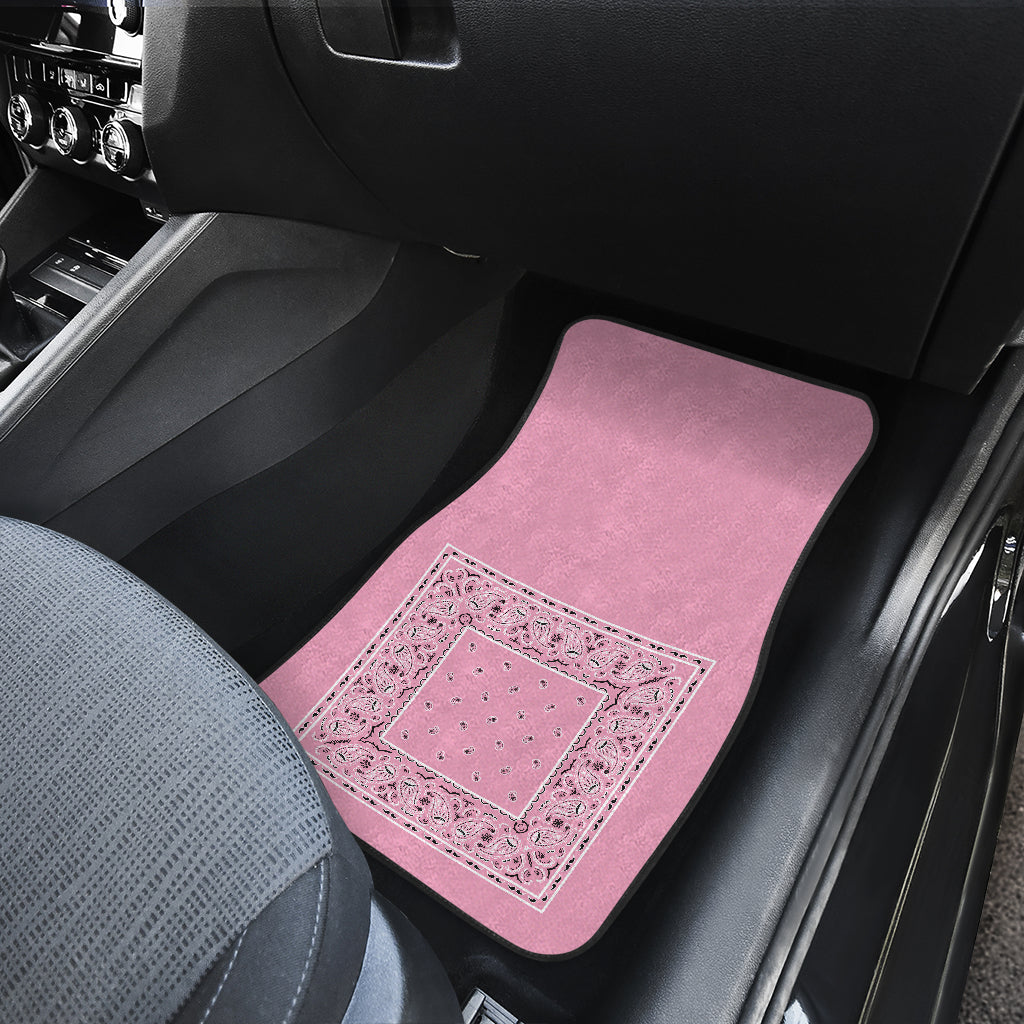 Quad Light Pink Bandana Car Mats - Minimal