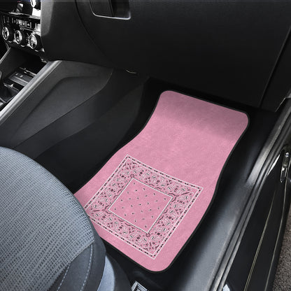 Quad Light Pink Bandana Car Mats - Minimal