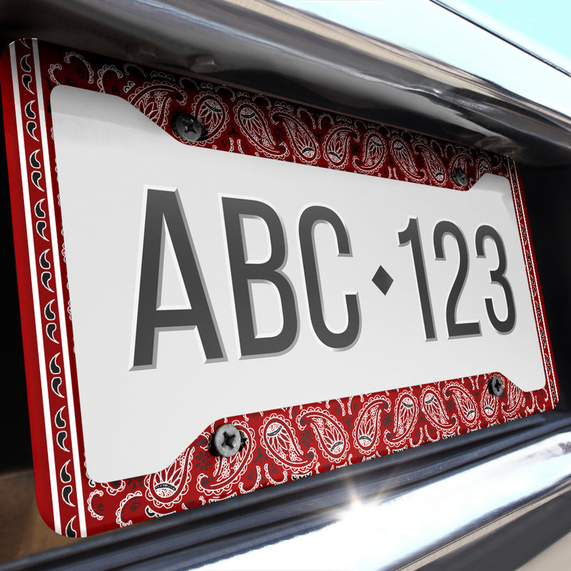 Maroon Red Bandana License Plate Frame