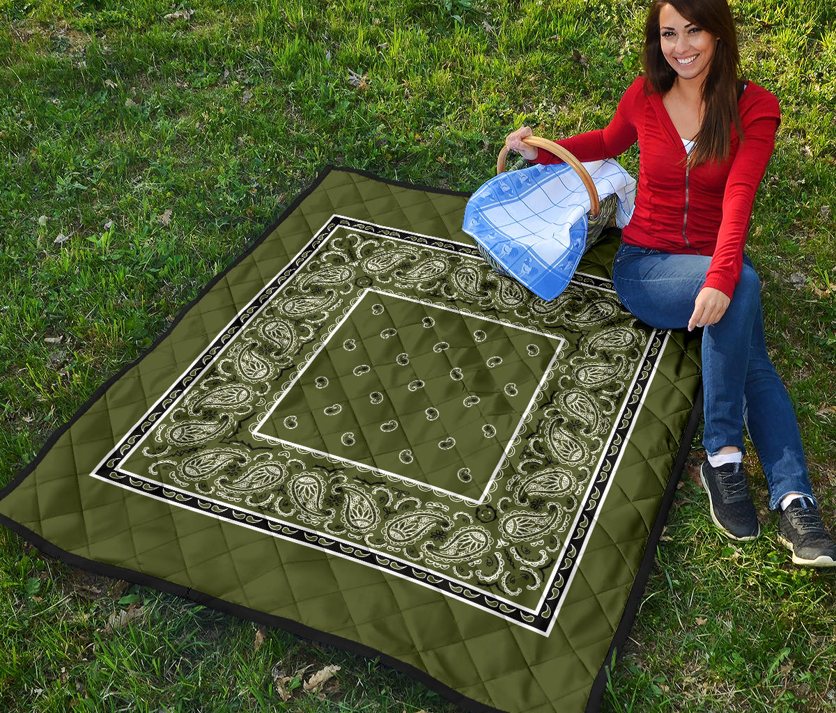Quilt - Army Green Bandana Quilt