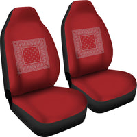 red and grey seat cover
