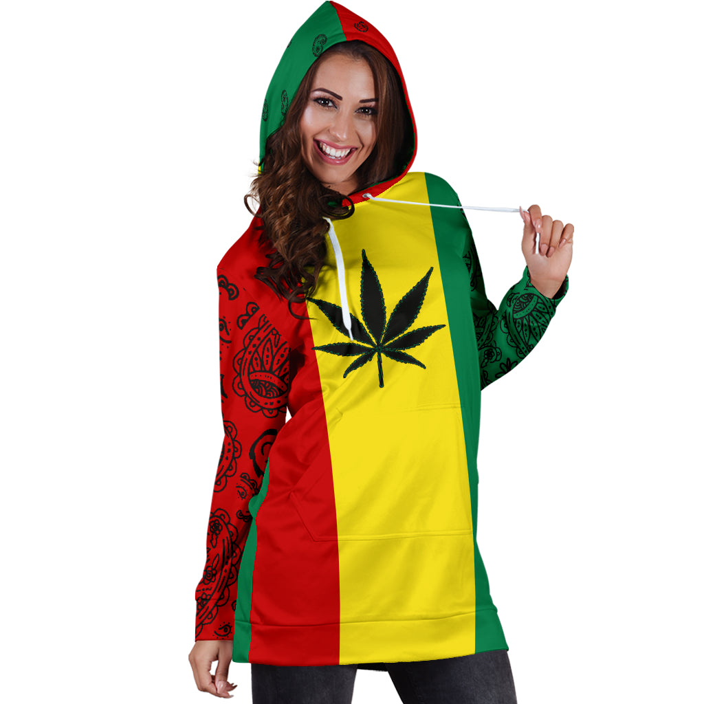 Rasta 420 Bandana Hoodie Dress Mockup