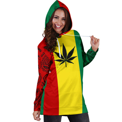 Rasta 420 Bandana Hoodie Dress Mockup