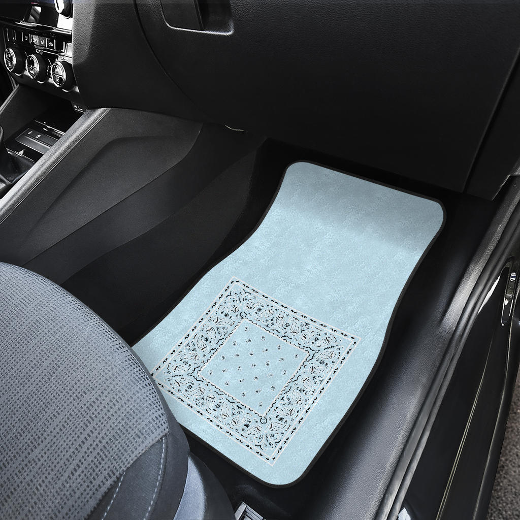 Dual Light Blue Car Floor Mats - Minimal