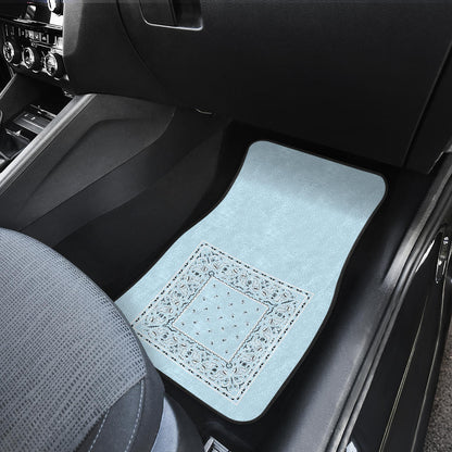 Dual Light Blue Car Floor Mats - Minimal