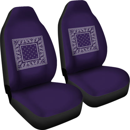 Royal Purple Bandana Car Seat Covers - Minimal