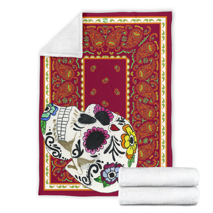 Ultra Plush Vino Sugar Skull Throw Blanket