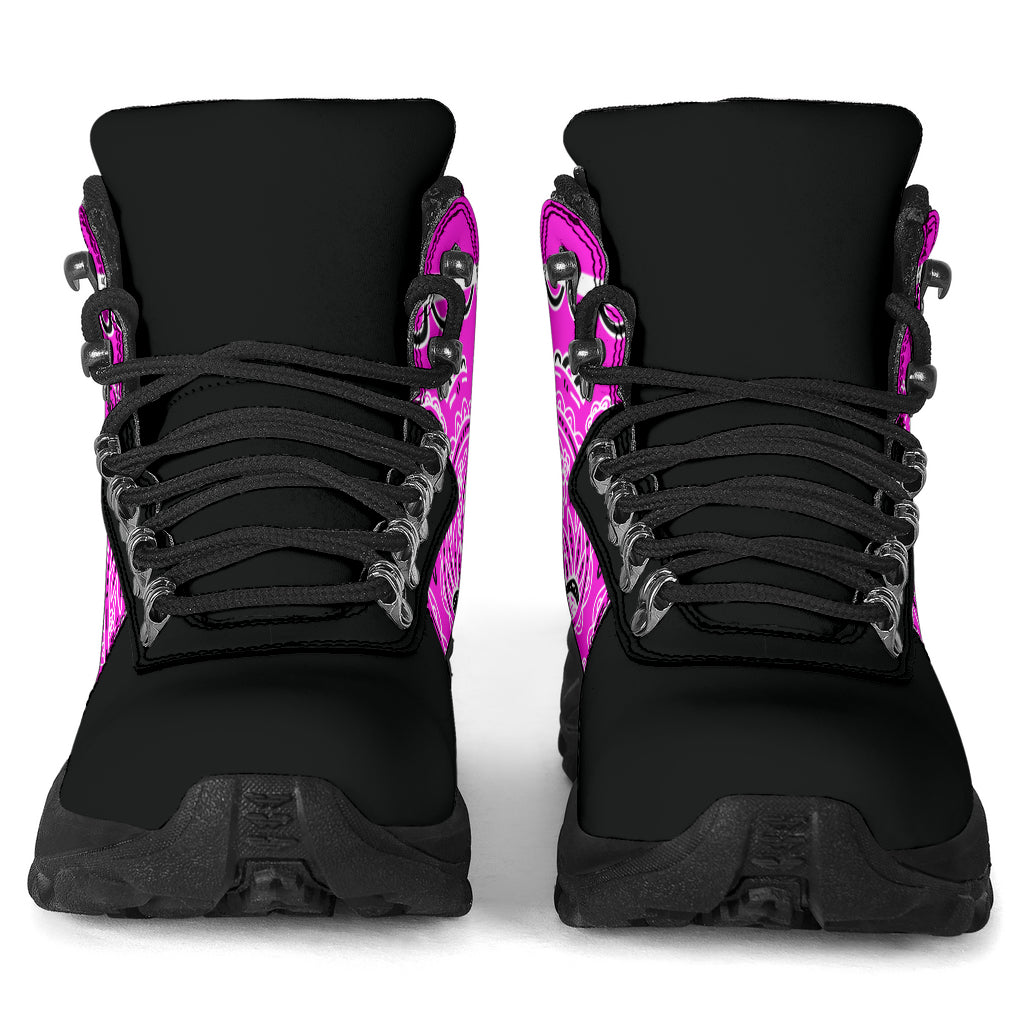 Abruptly Pink Bandana Alpine Boots