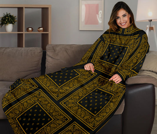 Funny black and gold bandana blankt