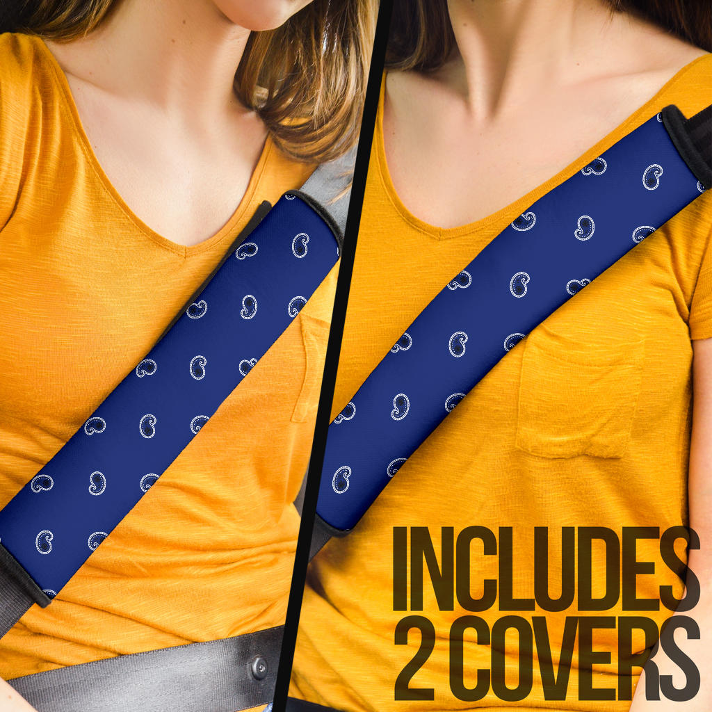 Royal Blue Bandana Seat Belt Covers - 3 Styles