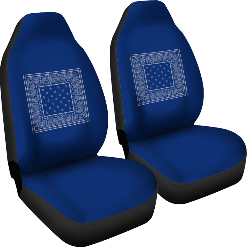blue and gray bucket seat cover