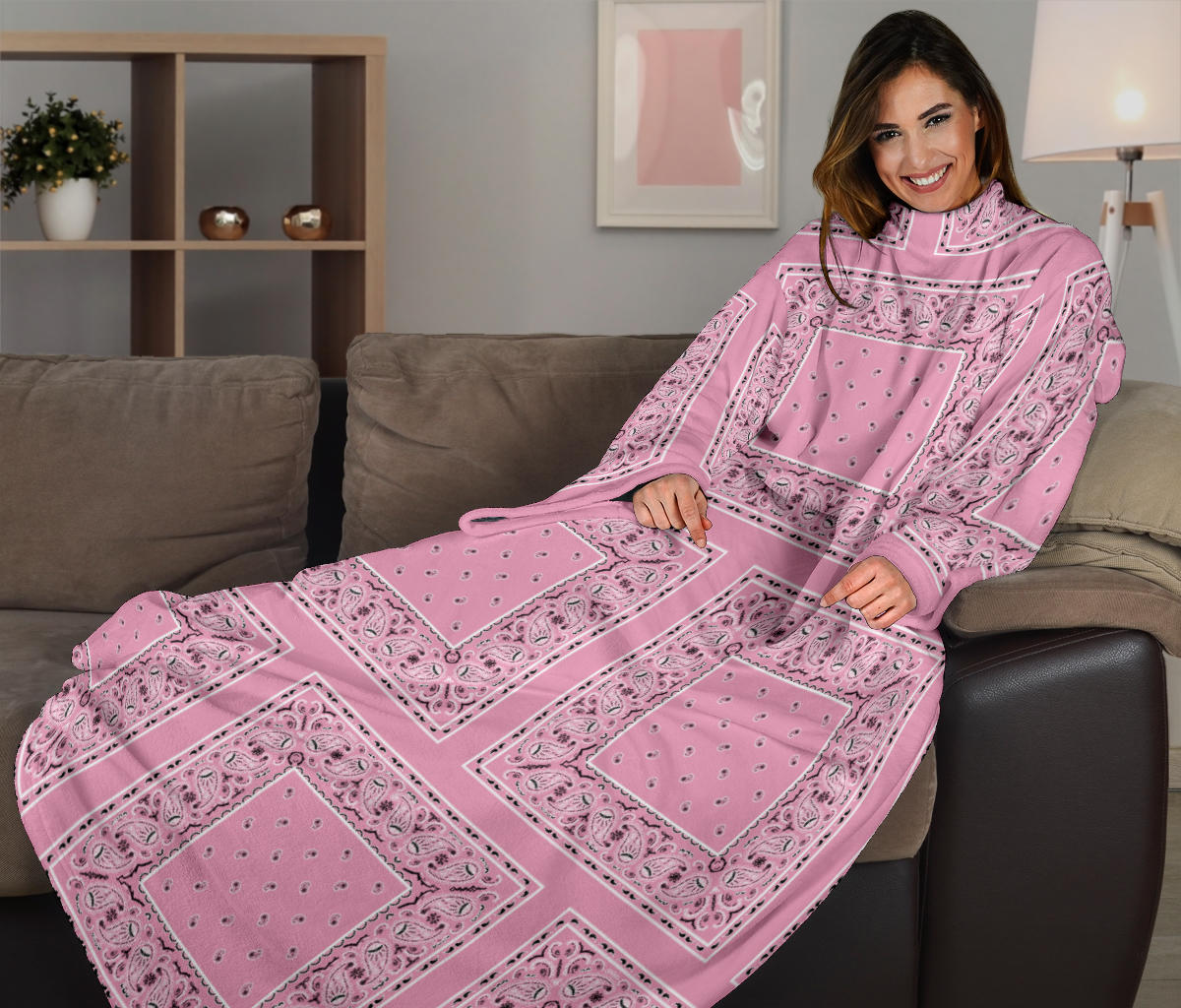 Pink Bandana Monk Blankets