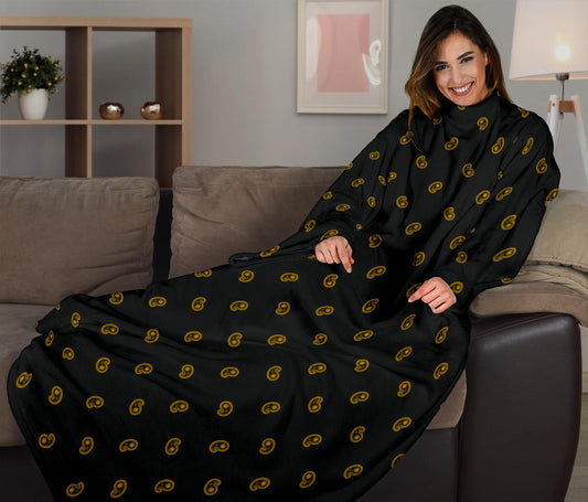 black and yellow paisley blanket