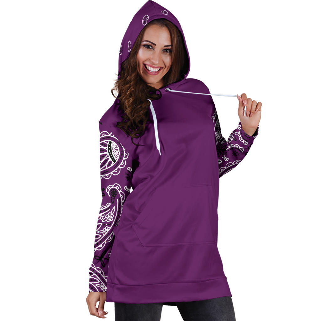 Plum Purple Bandana Hoodie Dress
