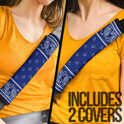 Royal Blue Bandana Seat Belt Covers - 3 Styles
