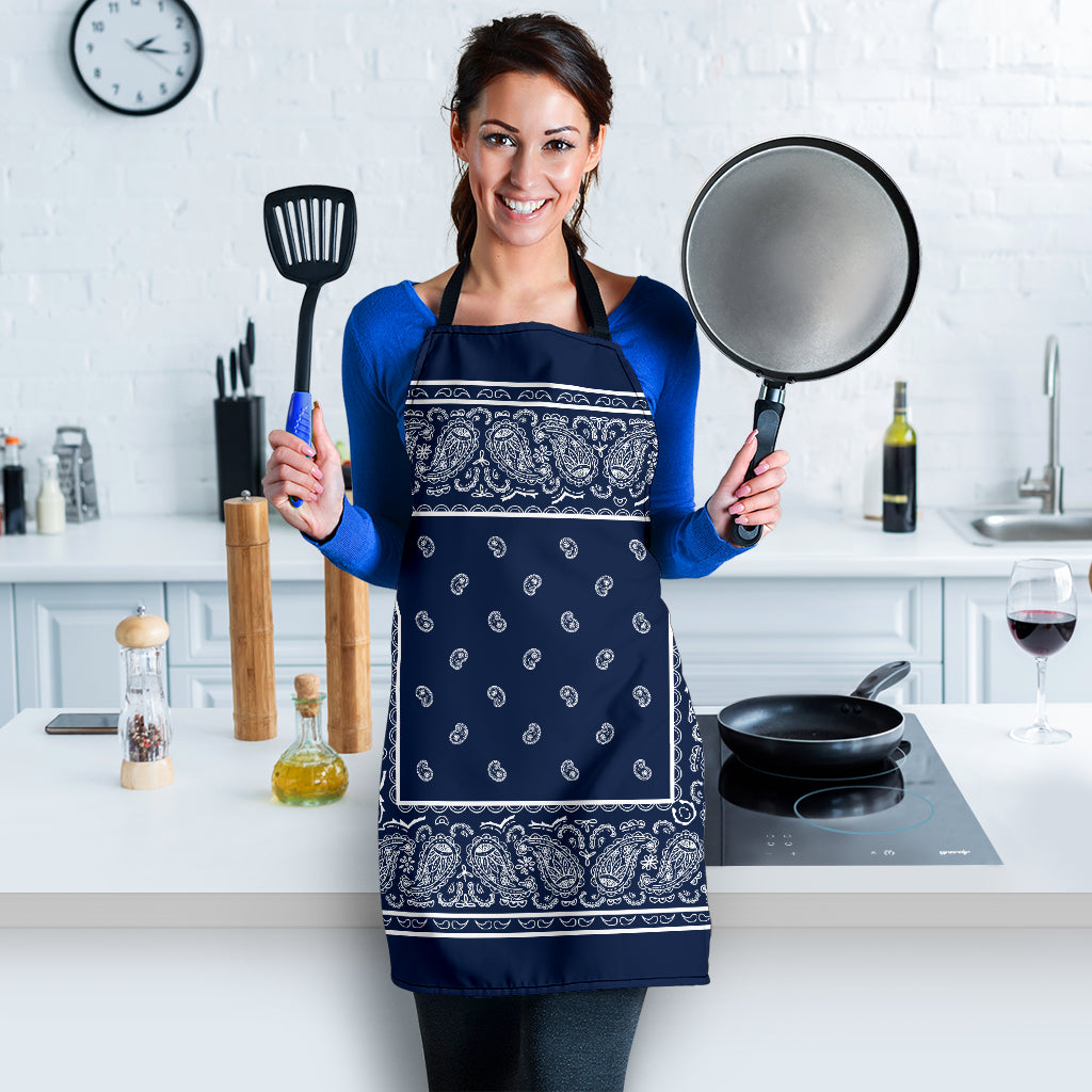 Navy Blue Bandana Apron