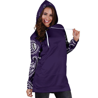 Royal Purple Bandana Hoodie Dress