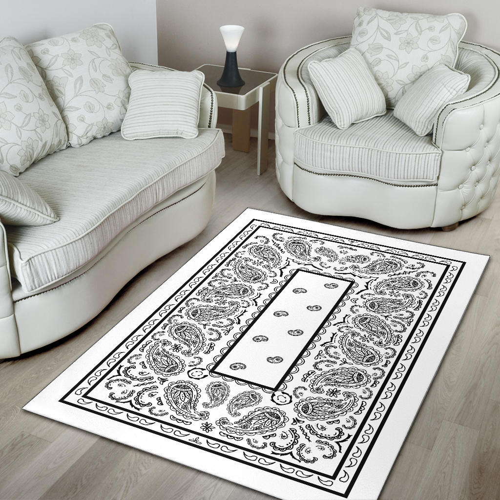 White Bandana Area Rugs - Fitted