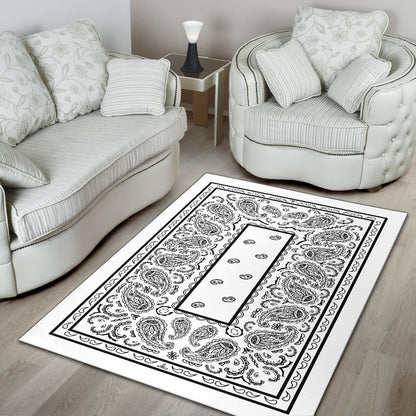 White Bandana Area Rugs - Fitted