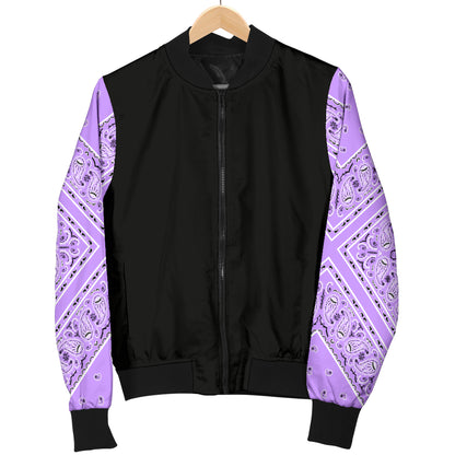 Women's Lilac Bandana Sleeved Bomber Jacket